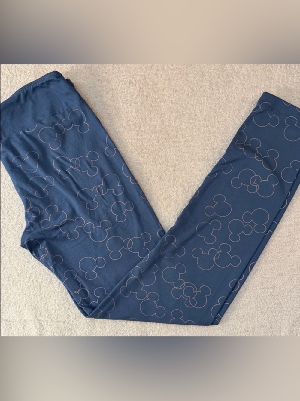 Disney Parks Mickey Mouse Icon 50th Anniversary Celebration Leggings Gold Print